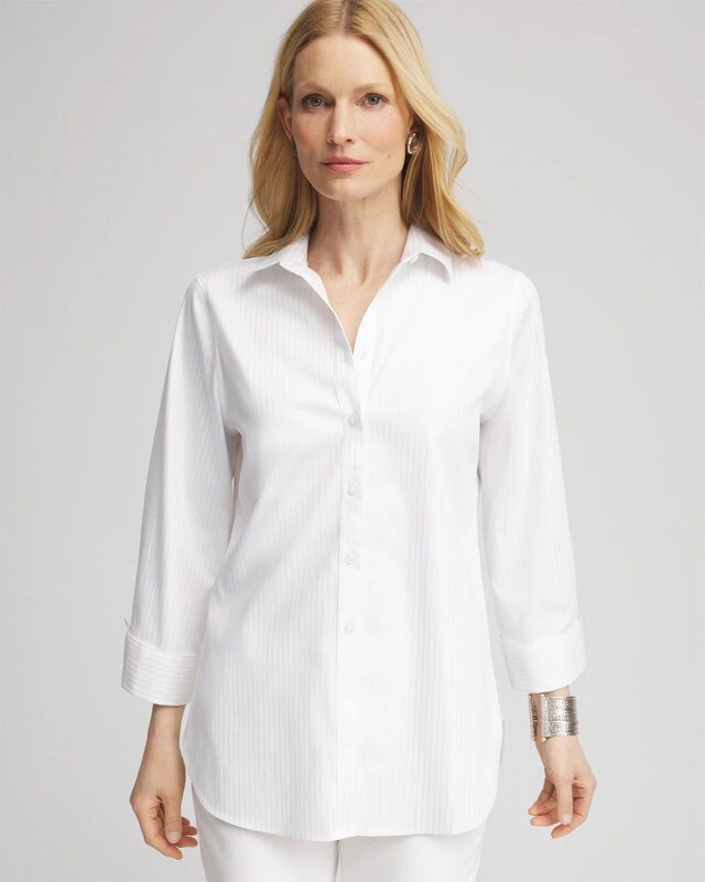 No Iron Lurex Stripe Shirt - image 1